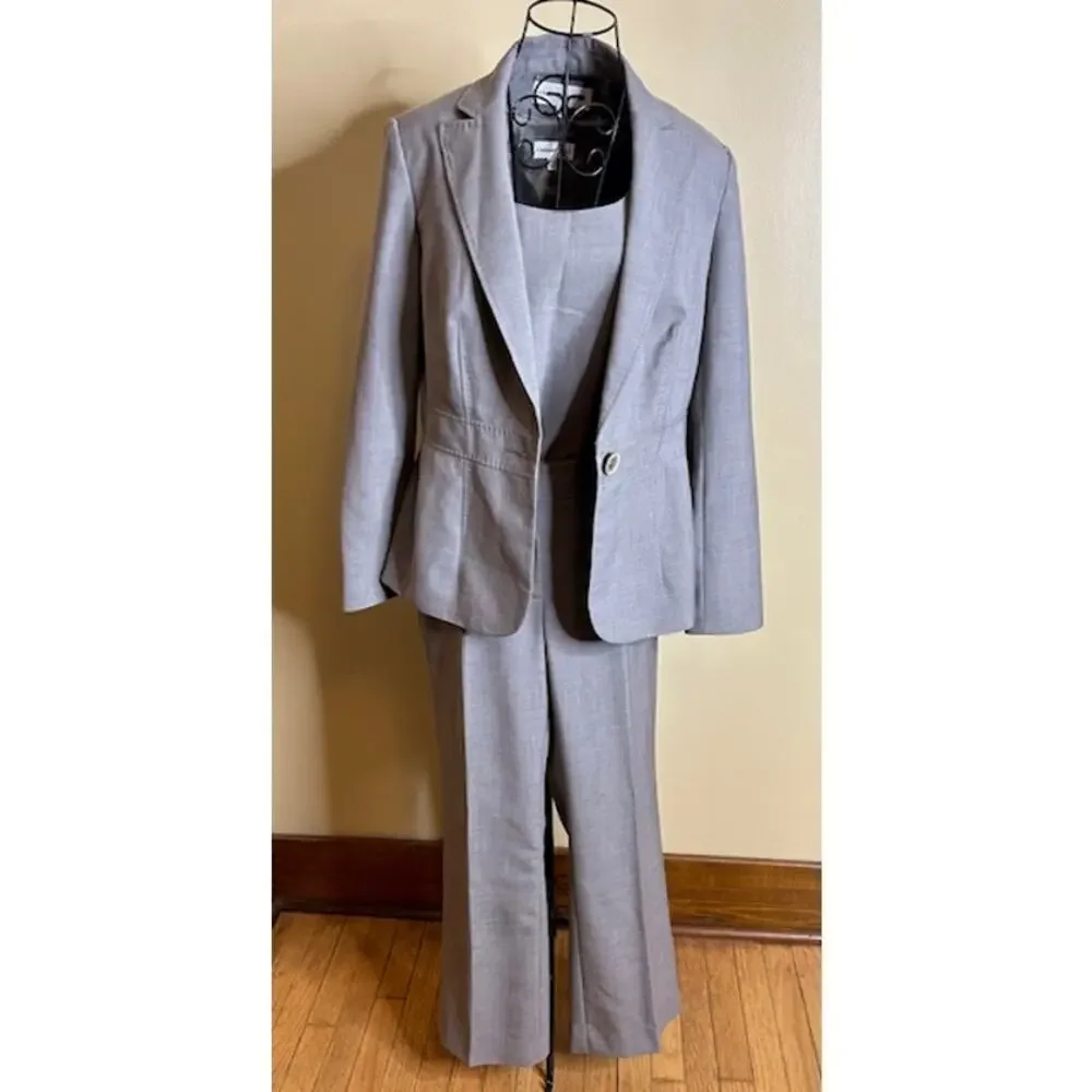 Jones New York 3-Piece Pantsuit Women’s 10 Blazer Top Pants - Picture 4 of 11